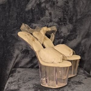 Pleaser Transparent Platform Sandals